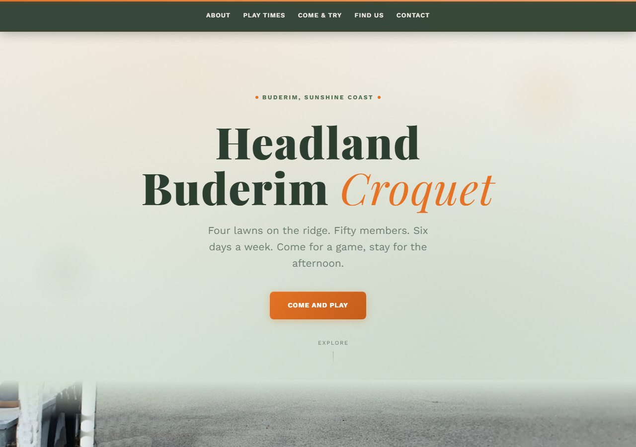 Headland-Buderim Croquet Club website preview